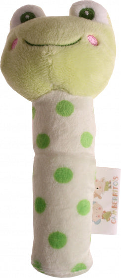 rammelaar kikker junior 15 cm polyester groen/wit