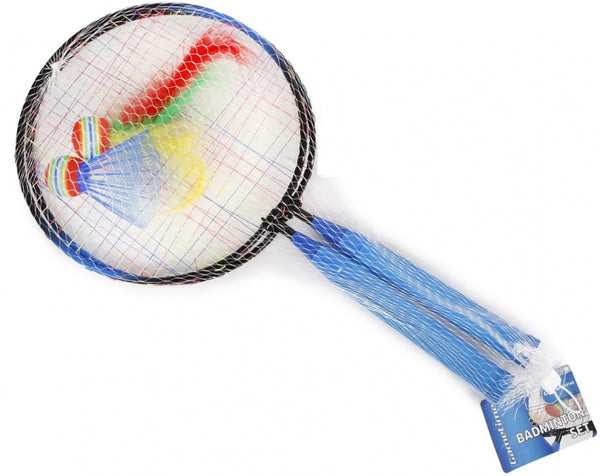 badmintonset met shuttle 44 x 22 cm blauw 4-delig