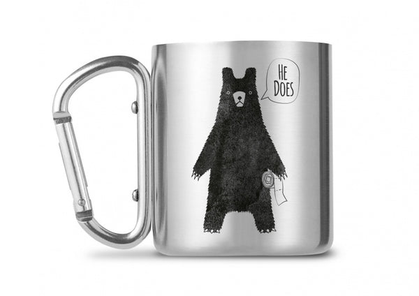 mok Does a bear crap in the woods? zilver/zwart 250 ml