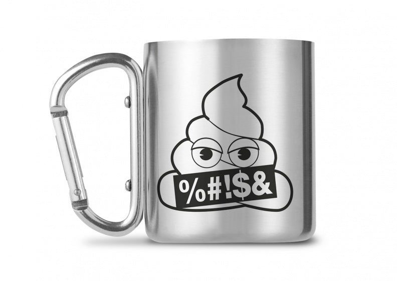 mok Pile of Poo emoji zilver/zwart 250 ml