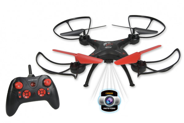 drone Nova XL junior 29 x 29 cm zwart/rood