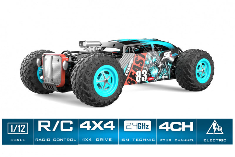 raceauto RC Giant Beast 2.0 junior 1:12 blauw/zwart