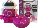 RC robot Mini Bot speelfiguur 10 cm roze in blik