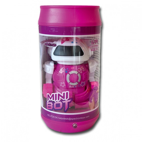 RC robot Mini Bot speelfiguur 10 cm roze in blik