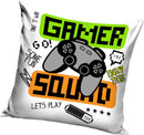 decoratiekussen Gamer junior 40 x 40 cm polyester wit