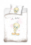 dekbedovertrek Tweety junior 120 cm katoen wit