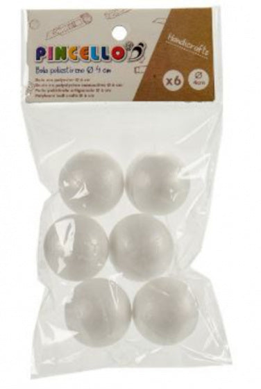 styropor-model ballen 4 cm wit 6 stuks