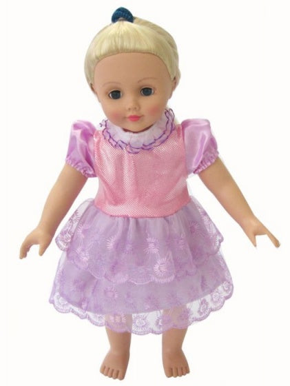 babypoppenjurk 46 cm paars/roze