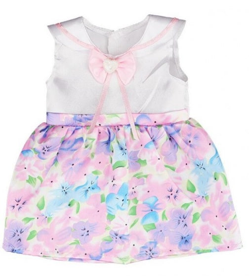 babypoppenjurk 46 cm roze/wit