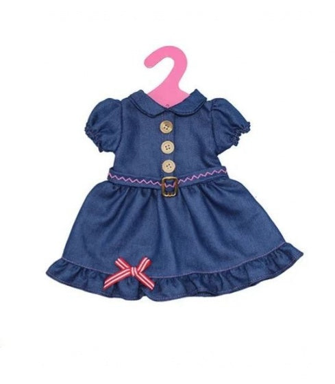 babypoppenjurk denim 46 cm donkerblauw
