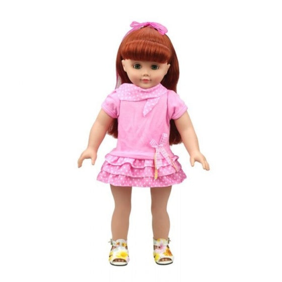 babypoppenjurk drielaags 46 cm roze