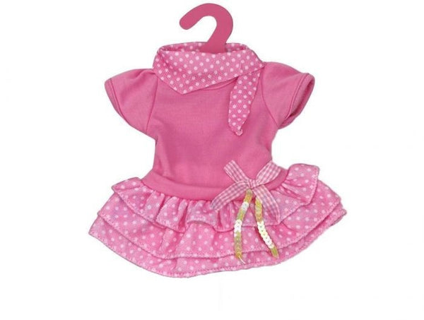 babypoppenjurk drielaags 46 cm roze