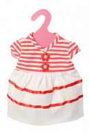 babypoppenjurk gestreept 46 cm wit/rood