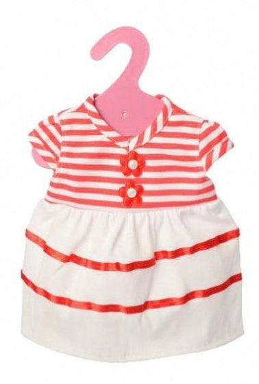 babypoppenjurk gestreept 46 cm wit/rood