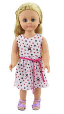 babypoppenjurk Stars 46 cm wit