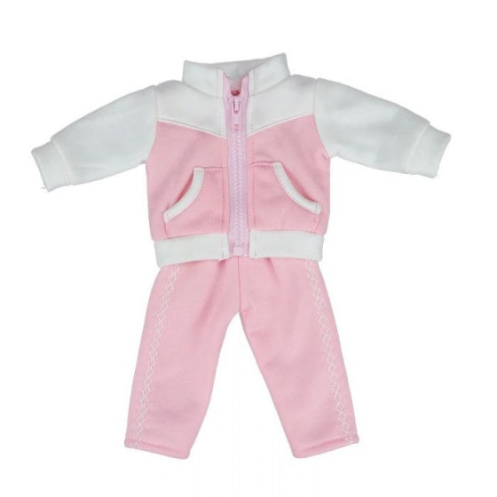 babypoppenkleding 43 cm roze/wit