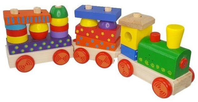 blokkentrein hout 41 cm met licht en geluid