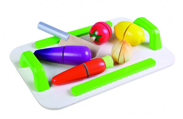 houten groenten met snijplank 7-delig