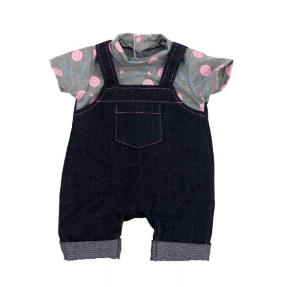 kledingset 46 cm donkerblauw/grijs