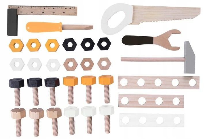 werkbank junior 49 x 45 x 29,5 cm hout naturel/blauw