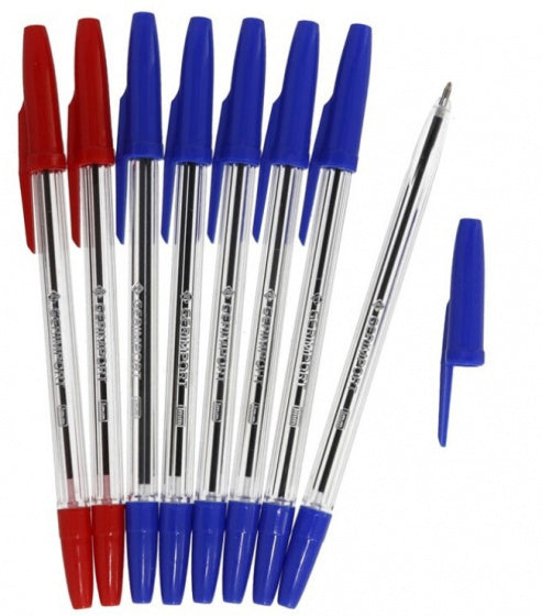 balpennen 16,5 cm blauw/rood 8 stuks