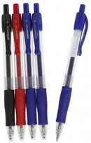 gelpennen 14,5 cm 1 mm blauw/rood/zwart 5 stuks