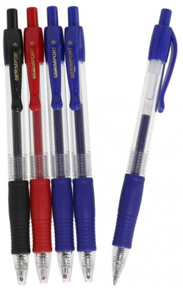 gelpennen 14,5 cm 1 mm blauw/rood/zwart 5 stuks