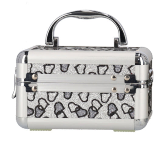 make-up koffer 15 x 9 cm aluminium zilver/grijs