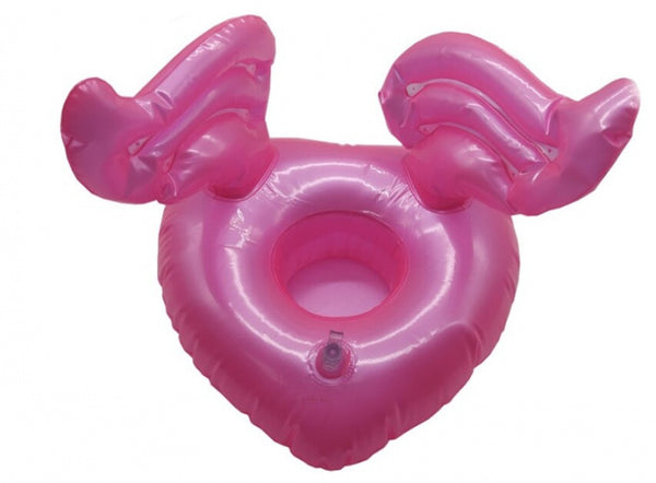 opblaasbare bekerhouder zwaan dames 22 cm roze