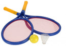tennis/badminton strandset 58 cm blauw/geel 4-delig