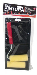 verfbak met roller 28 x 13 x 3 cm zwart 4-delig