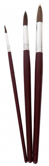 verfpenselen Master 29 cm hout bruin 3-delig