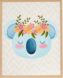 schilderij 50 x 40 cm hout lichtblauw/lichtroze/wit