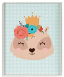 schilderij 50 x 40 cm hout lichtblauw/wit/lichbruin