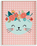 schilderij 50 x 40 cm hout rood/wit/lichtblauw