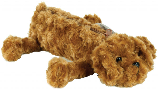 etui hond junior pluche 28 x 8 cm bruin