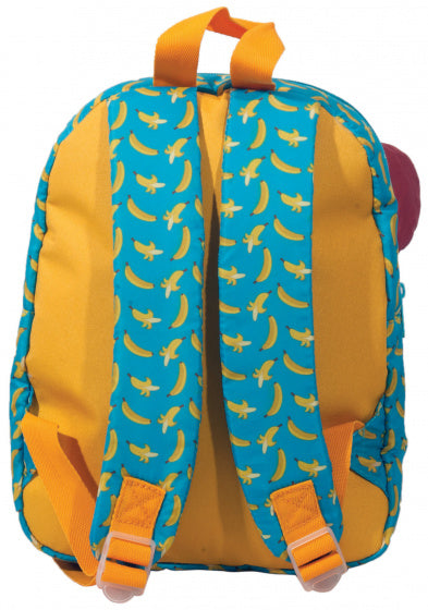 kinderrugzak aap 30 cm polyester 12 liter bruin/turquoise
