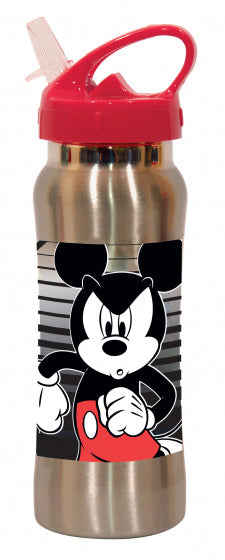 tuitbeker Mickey Mouse staal 580 ml zilver/rood
