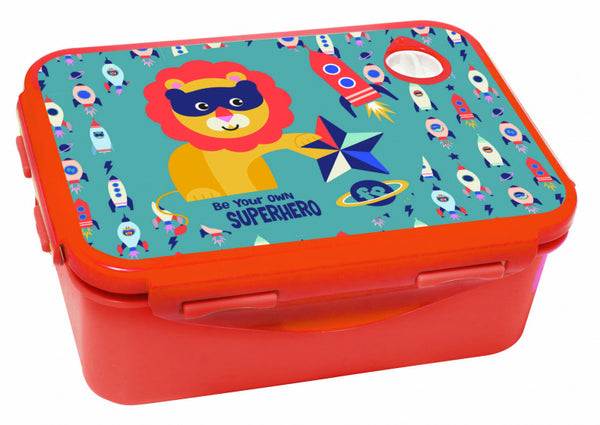 broodtrommel Fisher Price superheld tijger rood/lichtblauw