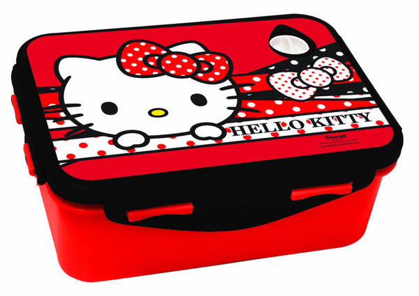 broodtrommel Hello Kitty PVC rood/zwart
