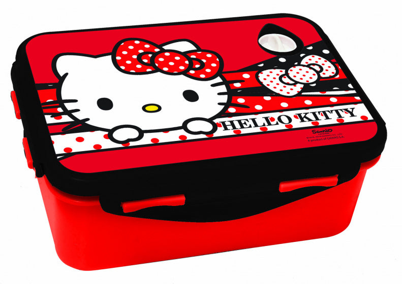 broodtrommel Hello Kitty PVC rood/zwart