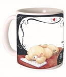 mok beer keramiek wit/bruin/zwart