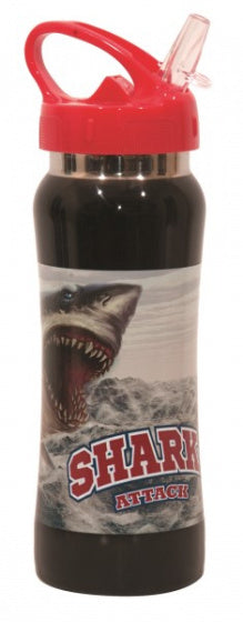 drinkbeker 'Shark Attack' staal 580 ml rood/zwart