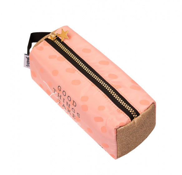etui meisjes 21 x 7 cm polyester roze