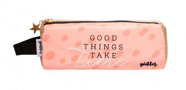 etui meisjes 21 x 7 cm polyester roze