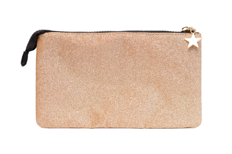 make-uptasje meisjes 21,5 x 12 cm polyester zwart/goud