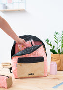 rugzak meisjes 20 liter polyester roze/zwart/goud