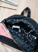 rugzak meisjes 20 liter polyester roze/zwart/goud