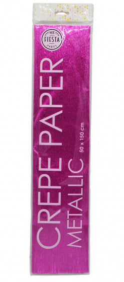 Metallic Crepepapier Roze, 50x150cm