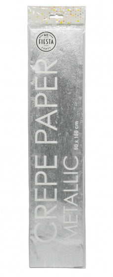 Metallic Crepepapier Zilver, 50x150cm
